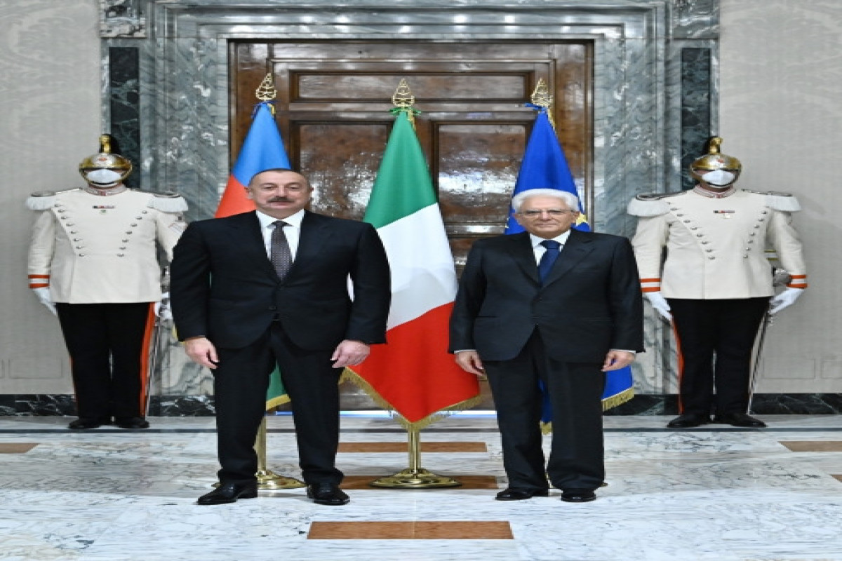 Президент Ильхам Алиев встретился с Президентом Италии