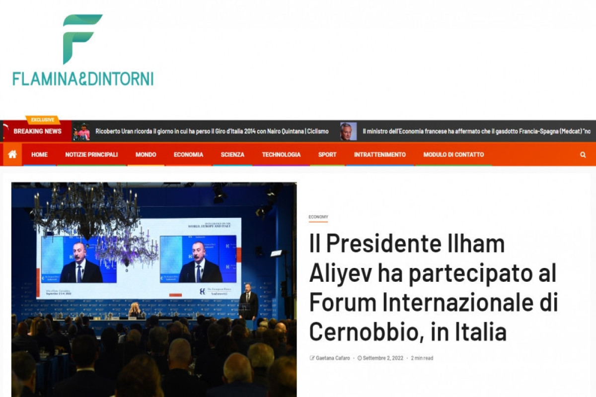 Визит Ильхама Алиева в Италию был в центре внимания прессы этой страны