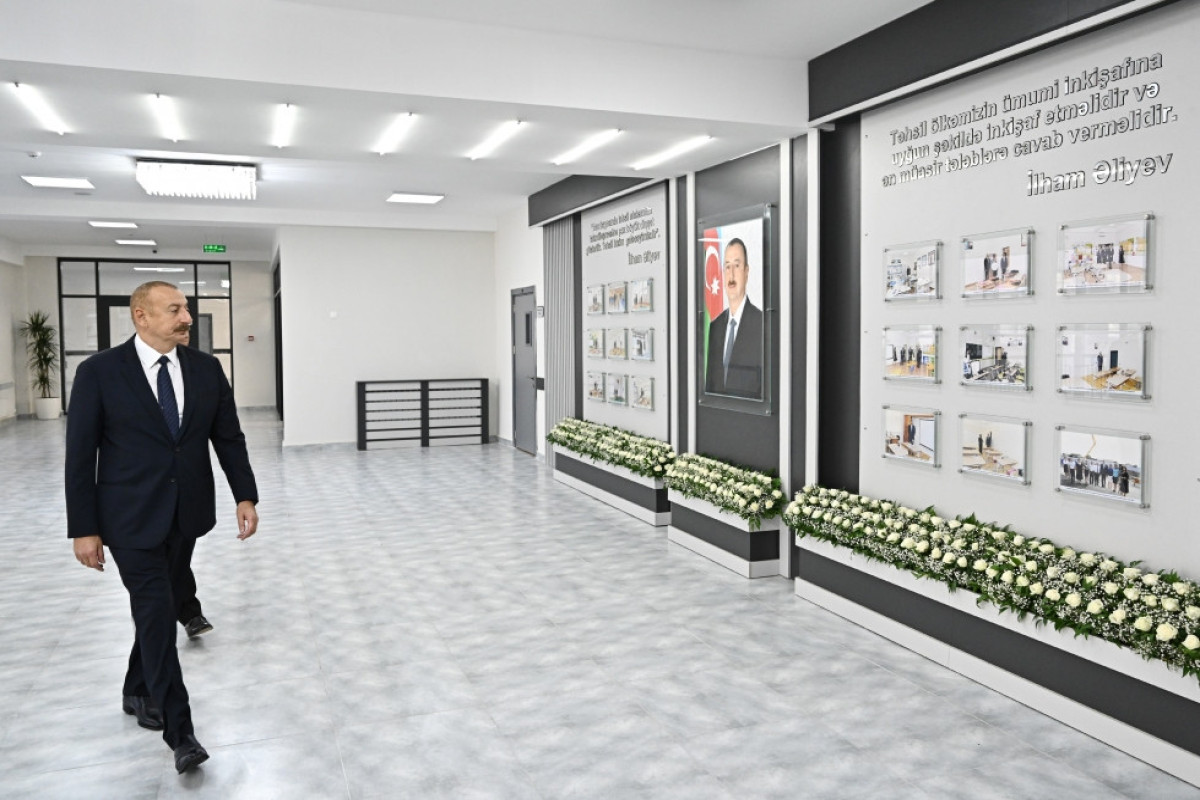 President Ilham Aliyev viewed conditions created at newly-built school complex No87 in Surakhani district, Baku