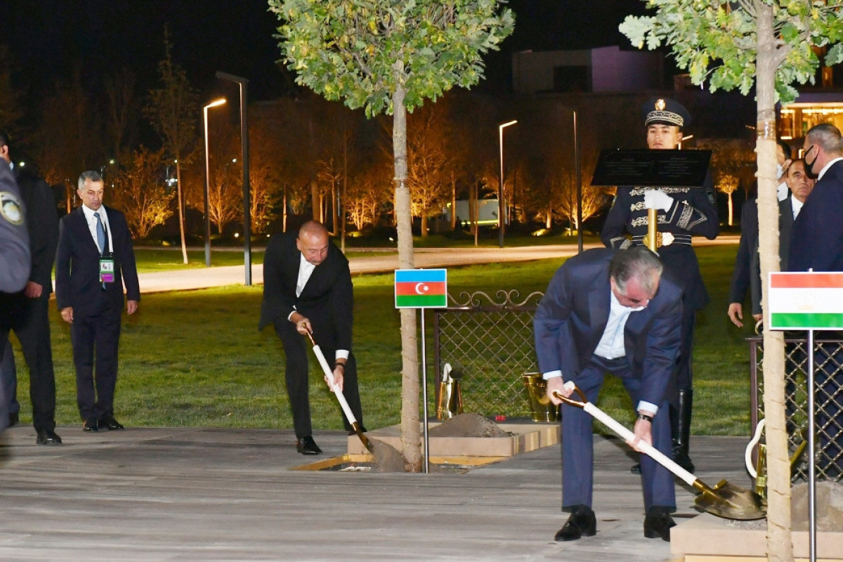 Heads of state attending Shanghai Cooperation Organization member states Summit planted trees