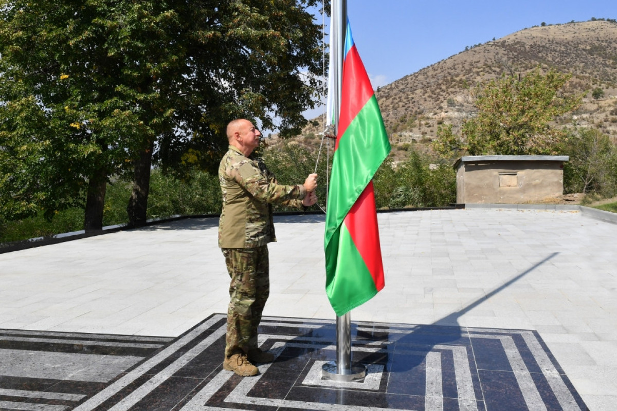 President Ilham Aliyev raised Azerbaijani flag in city of Lachin