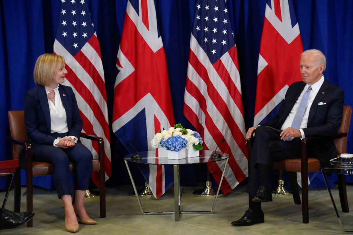 British Prime Minister Liz Truss and U.S. President Joe Biden hold a bilateral meeting as they attend the 77th U.N. General Assembly, in New York, U.S., September 21, 2022