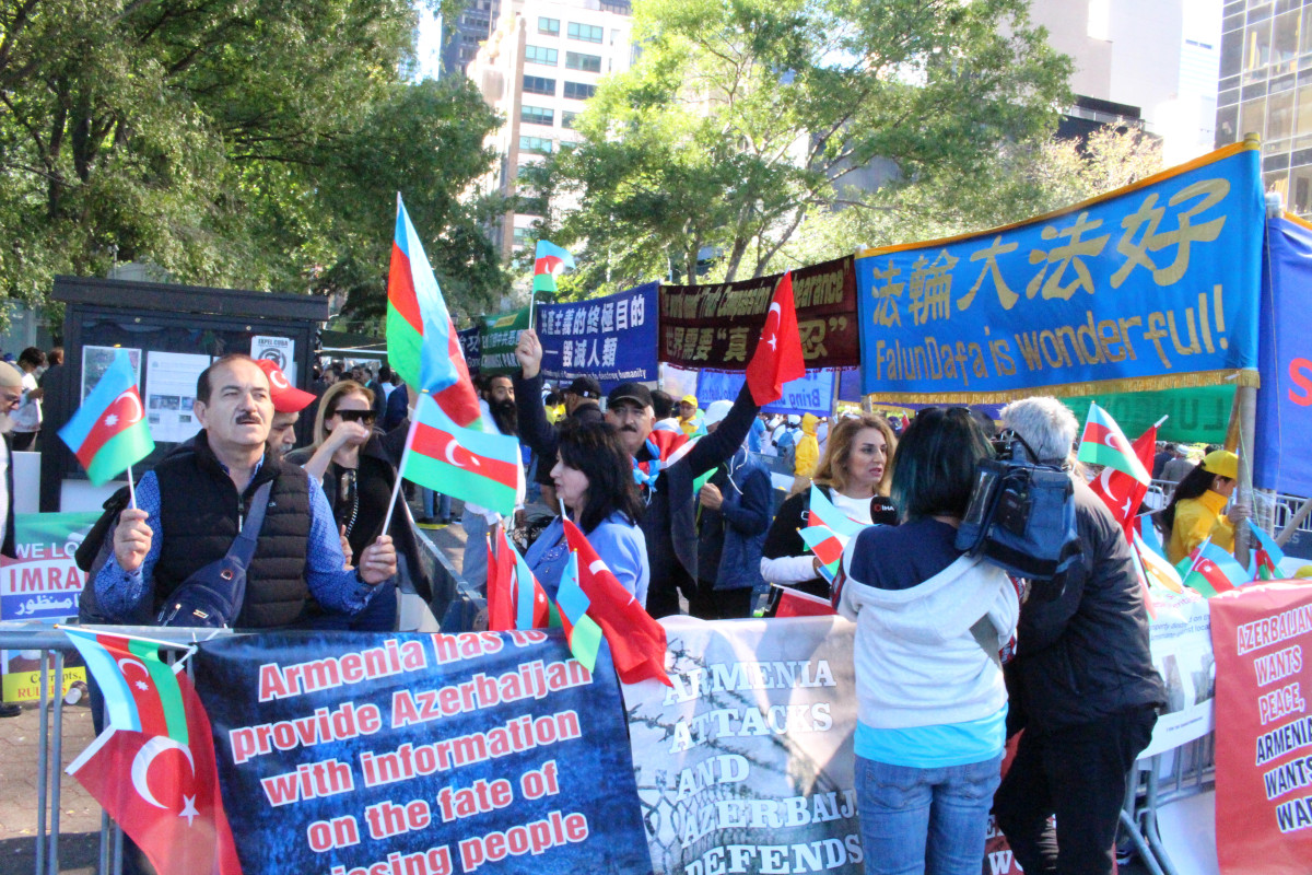 Против провокаций Армении перед штаб-квартирой ООН прошла акция протеста