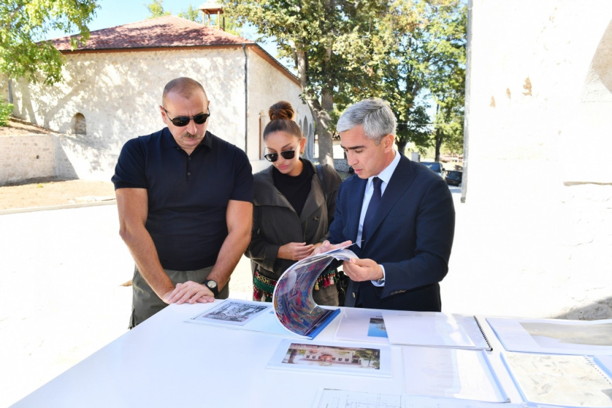 President and first lady viewed progress of works at Mehmandarovs' Estate Complex