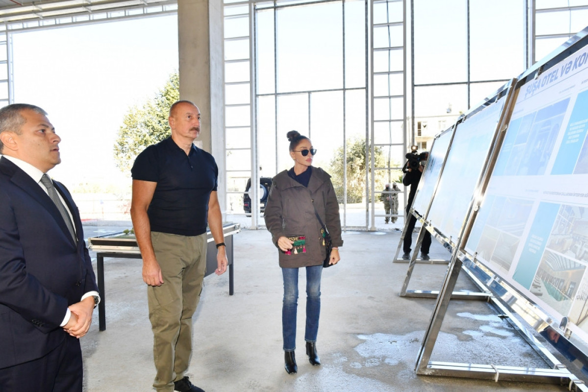 President Ilham Aliyev viewed progress of construction works at Shusha hotel and conference center-UPDATED 