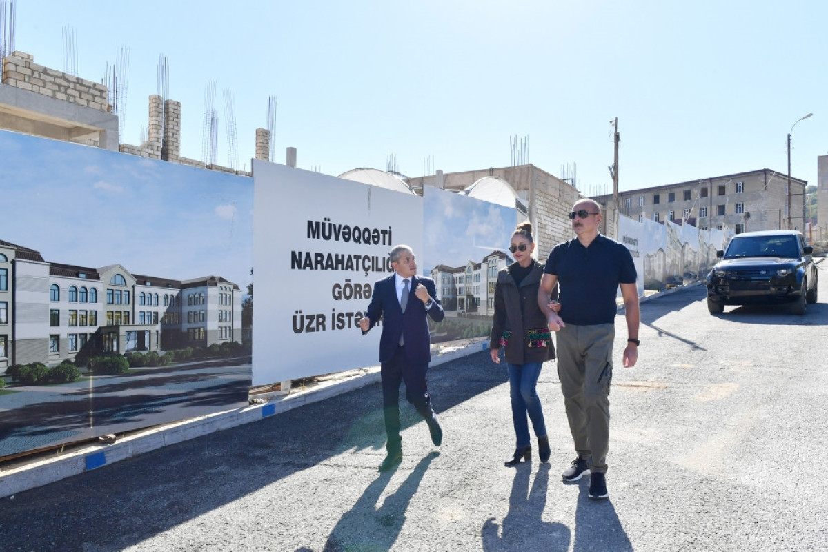 President Ilham Aliyev viewed progress of construction works at building of secondary school No1 in Shusha