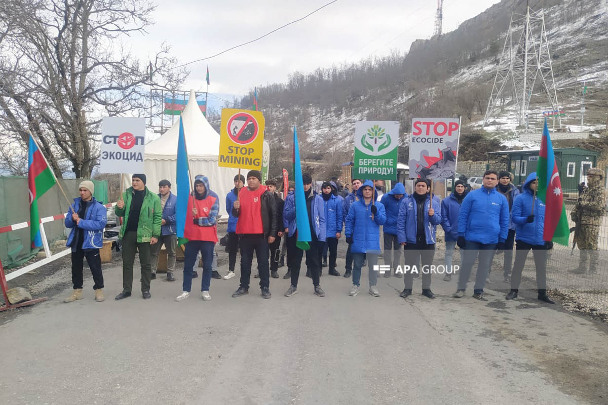 Peaceful protest of Azerbaijani eco-activists on Lachin–Khankendi road enters 112th day-<span class="red_color">PHOTO