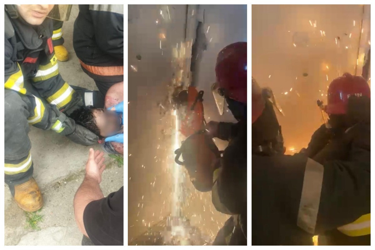 Xətai rayonunda yaşayış binasında yanğın olub, 1 nəfər xəsarət alıb - FOTO 