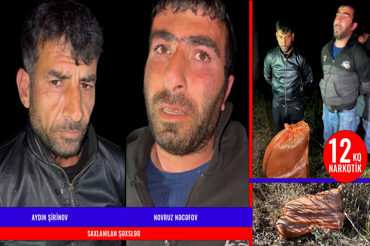 İrandan qaçaqmalçılıqla 12 kq narkotik keçirməyə cəhd edən 2 nəfər tutulub