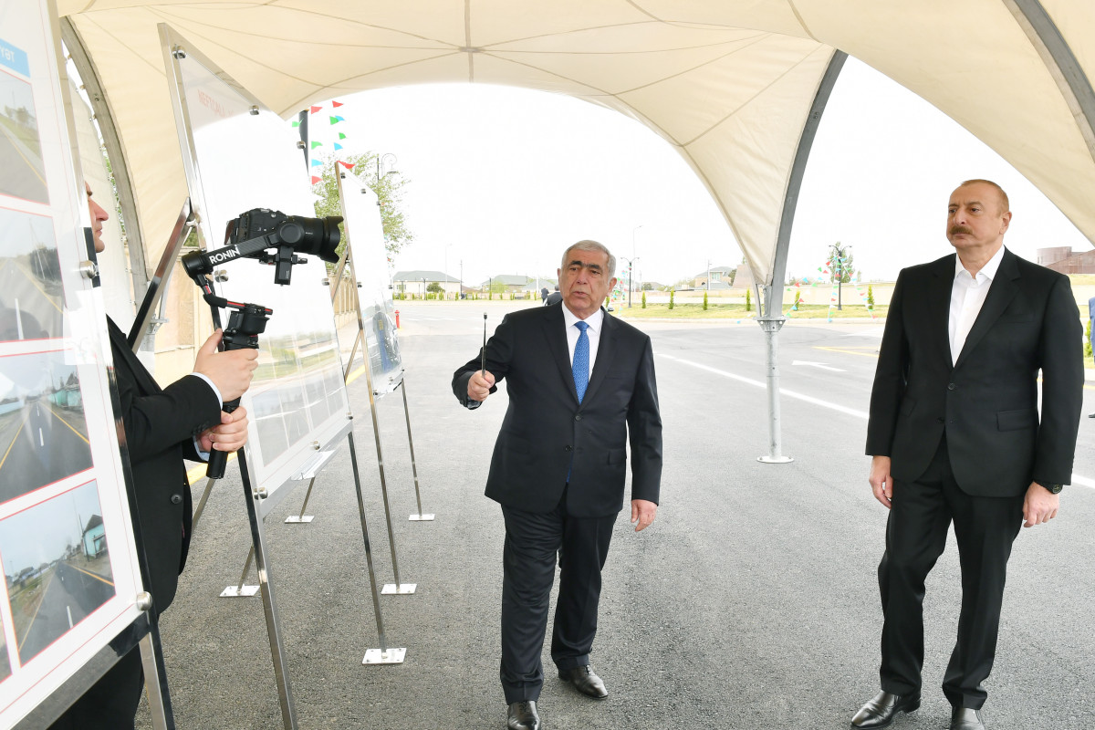 Prezident Neftçala-Kürkənd-2 nömrəli Mayak avtomobil yolunun açılışında iştirak edib  - YENİLƏNİB 