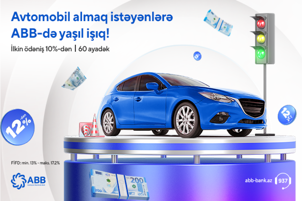 Avtomobil almaq istəyənlər üçün ABB-dən sərfəli kredit