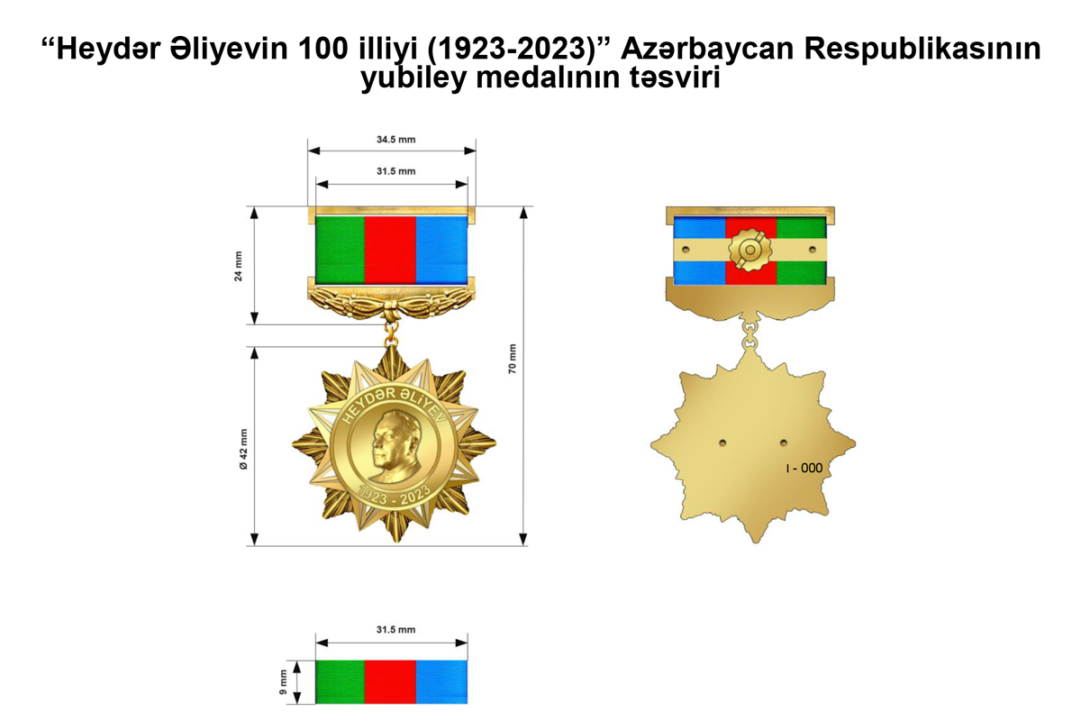“Heydər Əliyevin 100 illiyi” yubiley medalı təsis edilib