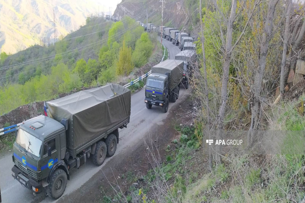 One passenger car, 27 trucks of Russian peacekeepers moved freely through the Lachin-Khankandi road-PHOTO 