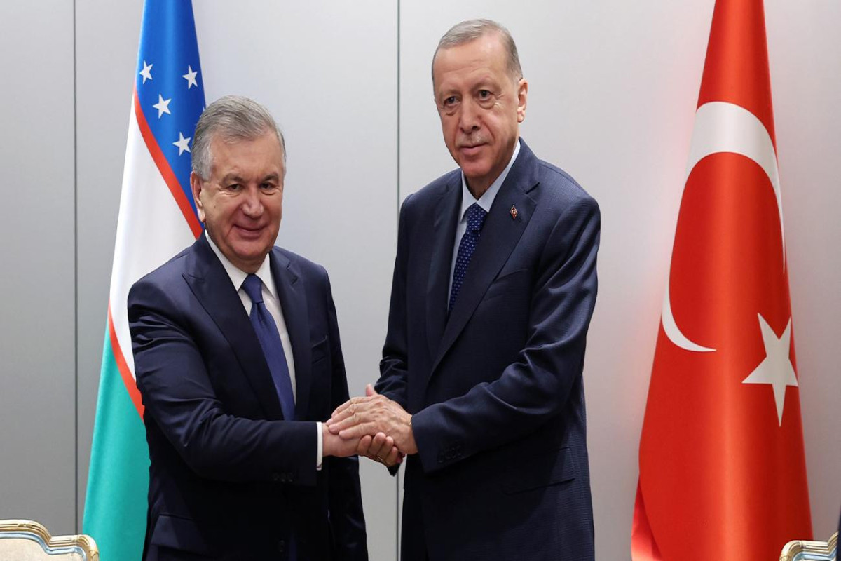 Ərdoğan Şafkat Mirziyoyev ilə görüşüb