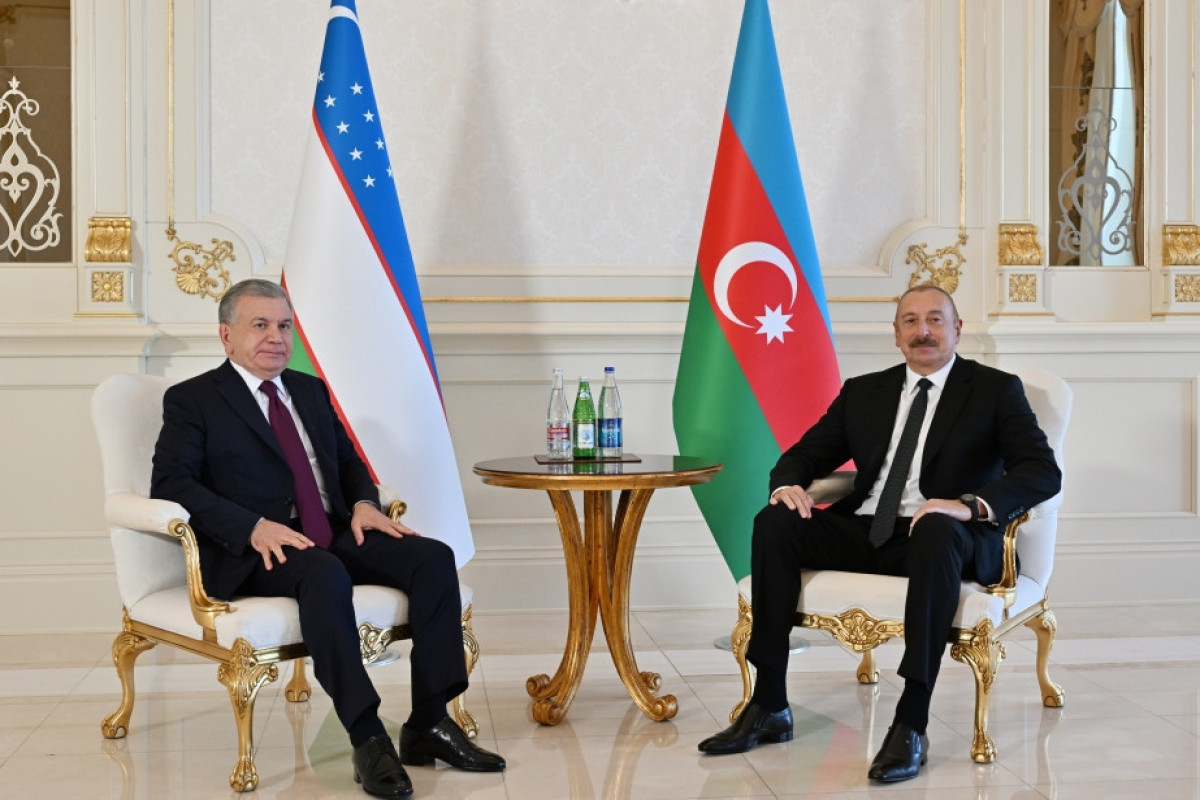 Shavkat Mirziyoyev, President of the Republic of Uzbekistan and  Ilham Aliyev, President of the Republic of Azerbaijan