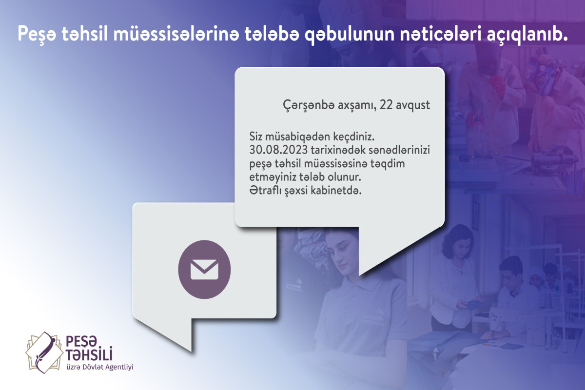 Peşə məktəblərinə tələbə qəbulunun nəticələri açıqlanıb