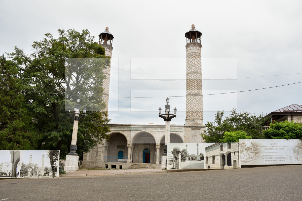 Azerbaijani and Uzbek presidents visited Yukhari Govhar Agha mosque in Shusha