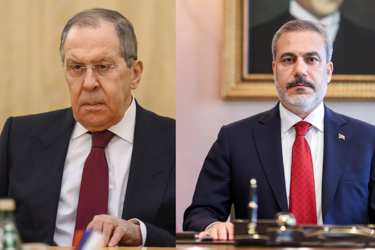 Russian Foreign Minister Sergey Lavrov and Turkish Foreign Minister Hakan Fidan