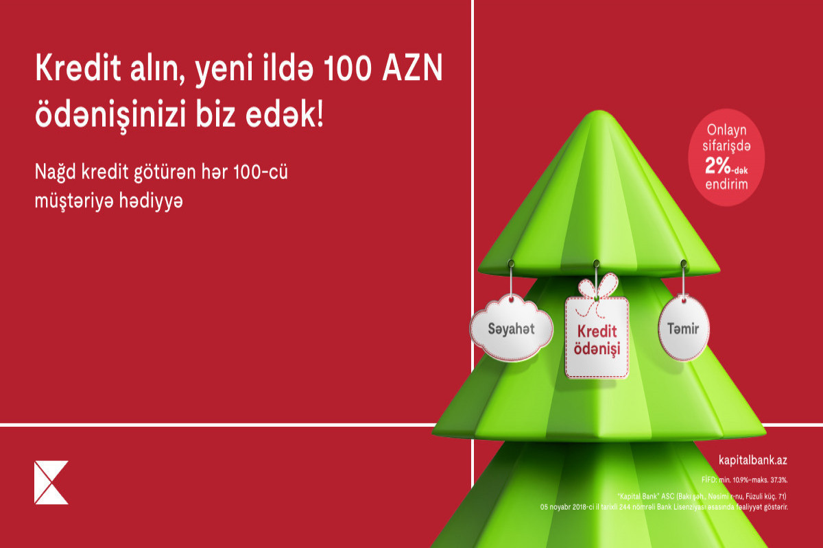 Private cash loan campaign for the new year from Kapital Bank - <span class="red_color">PHOTO