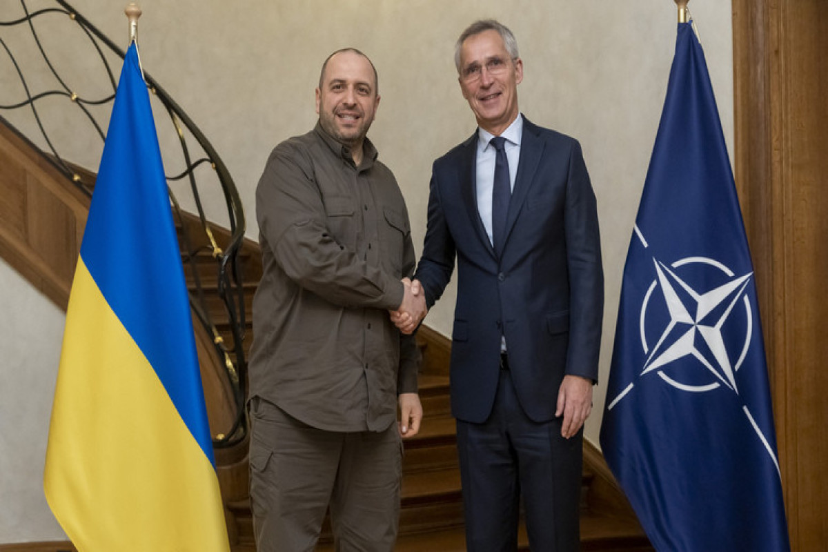 Rustem Umerov, Ukrainian Defence Minister and Jens Stoltenberg, NATO Secretary General