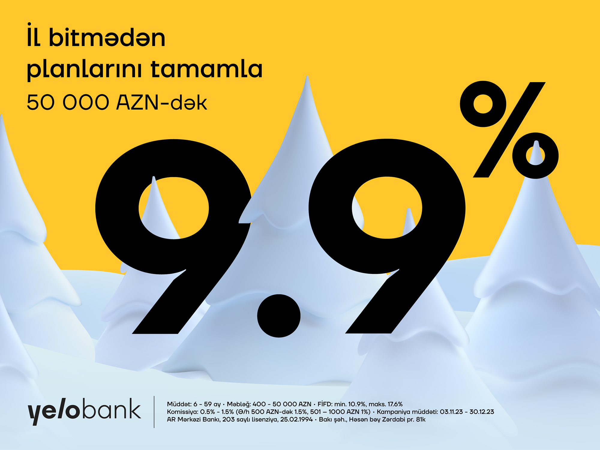 “Yelo Bank”ın nağd pul krediti ilə Yeni ilədək planlarını həyata keçir