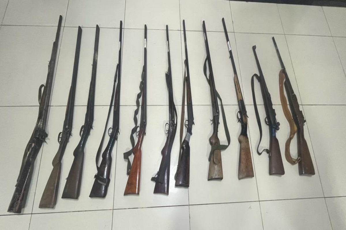 Cəlilabad sakinlərindən 11 ədəd qanunsuz ov silahı götürülüb