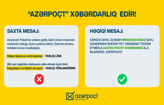 “Azərpoçt” kiberdələduzluqla bağlı xəbərdarlıq edib