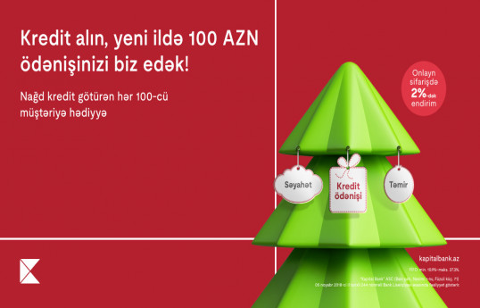 Kapital Bank-ın Yeni ilə özəl nağd kredit kampaniyası davam edir