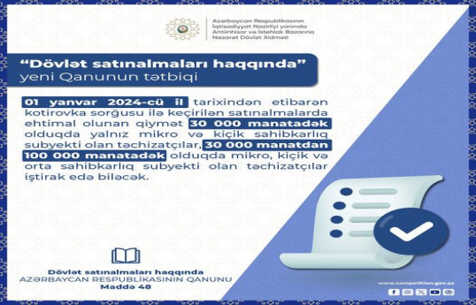 Dövlət xidməti: Satınalmalarda məhdudiyyətlər olacaq