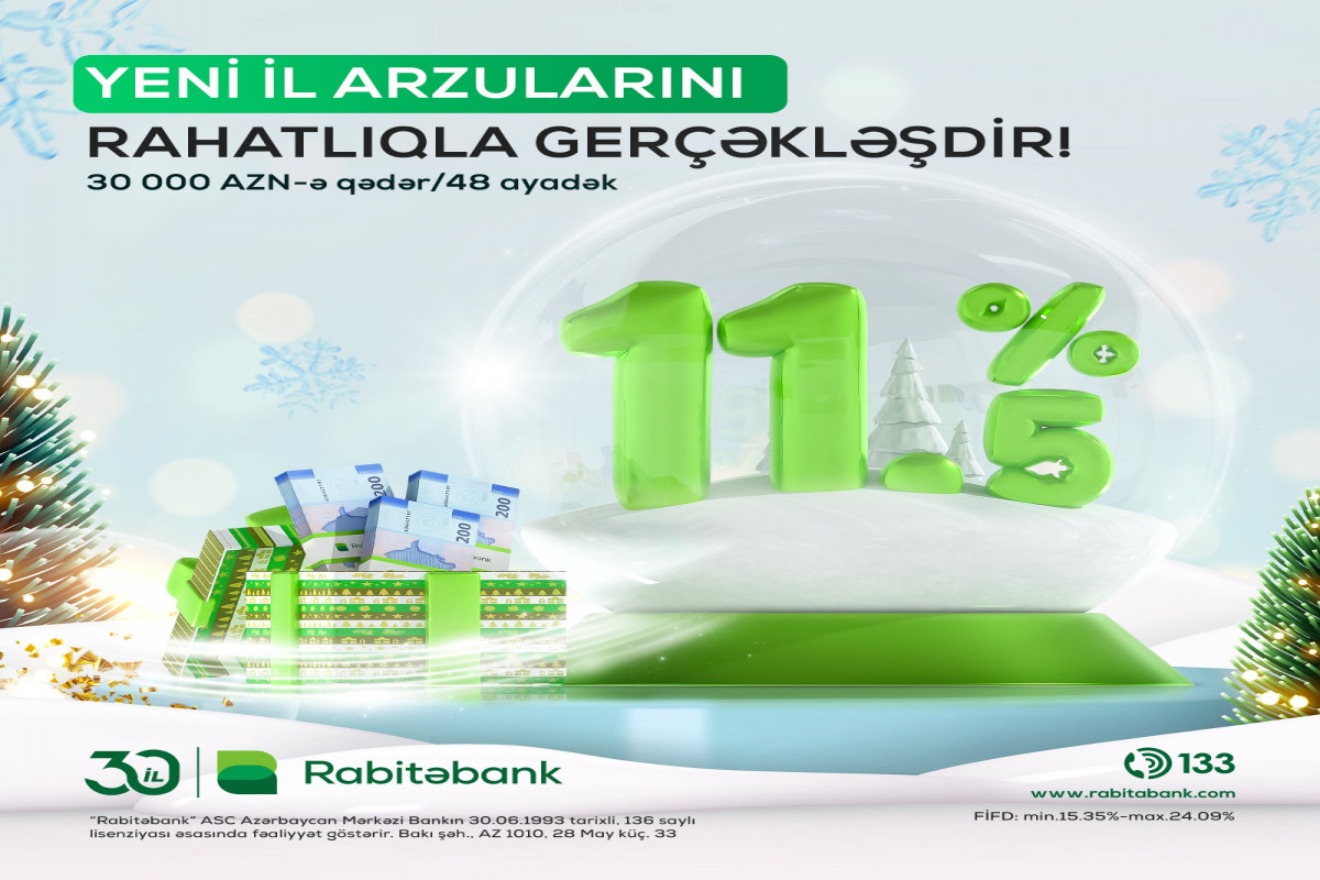 Rabitəbankdan nağd pul krediti üzrə "Yeni il" kampaniyası