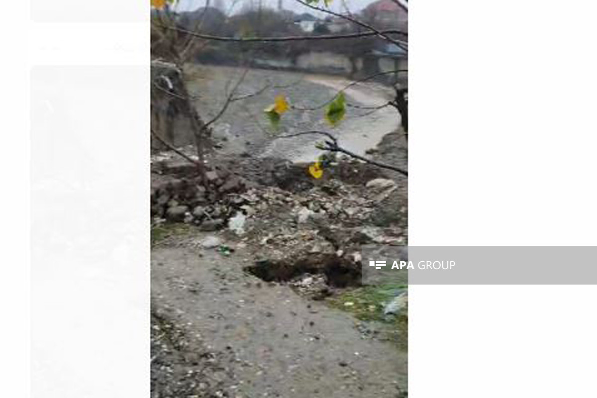 Xaçmazda yol çöküb, çay evlərə yaxınlaşır - FOTO  - VİDEO 