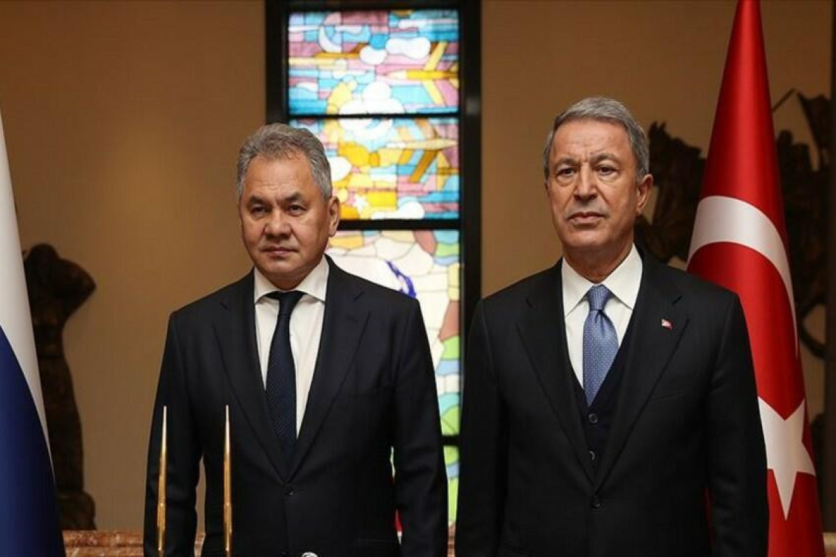 Russian Defense Minister Sergey Shoigu,  Turkish Defense Minister Hulusi Akar,