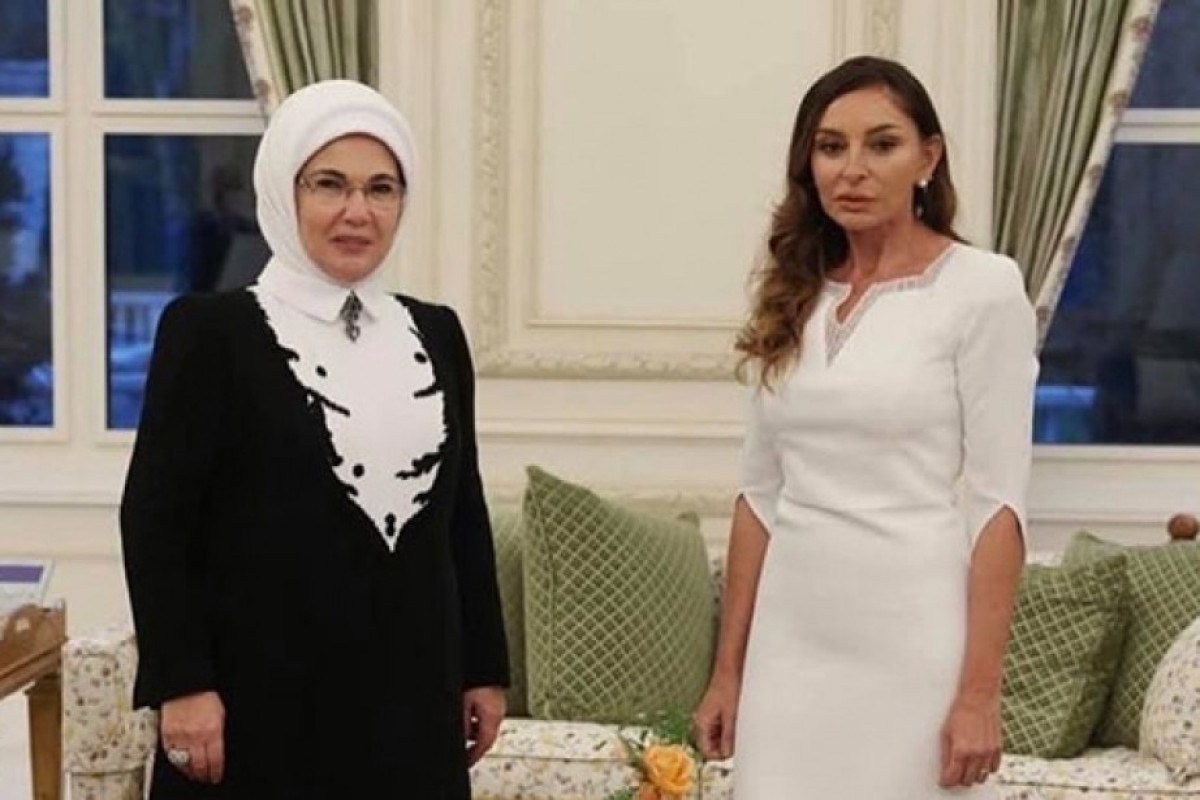 First Vice President of Azerbaijan, Mehriban Aliyeva and Amina Erdogan, the wife of the President of the Republic of Turkey, Recep Tayyip Erdogan