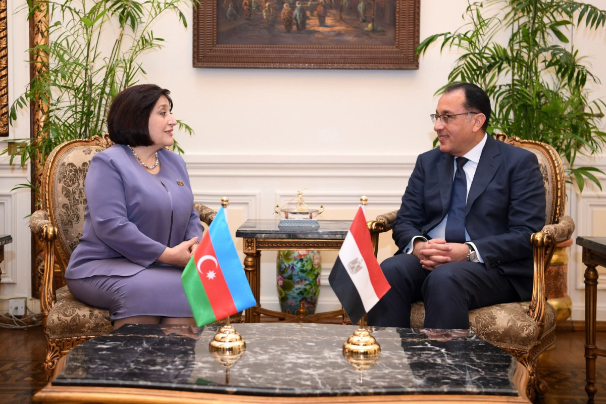 Sahiba Gafarova, Speaker of the Azerbaijani Parliament meets with Prime Minister of the Arab Republic of Egypt Mostafa Kamal Madbouly