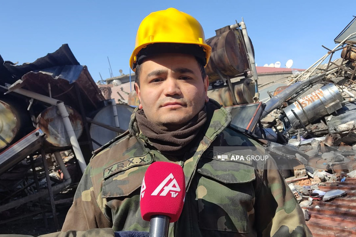 Tural Rzayev, an employee of the Special Risky Rescue Service of the Ministry of Emergency Situations