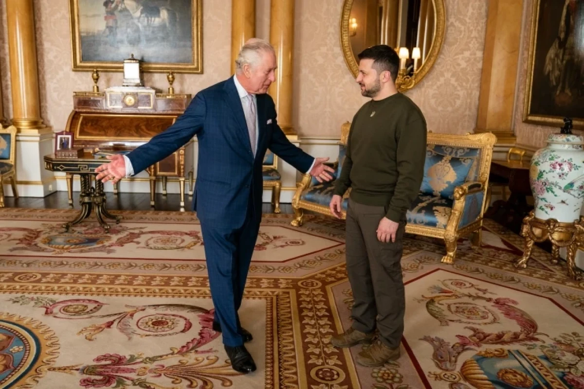 Ukrainian president Volodymyr Zelensky meets King Charles at Buckingham Palace