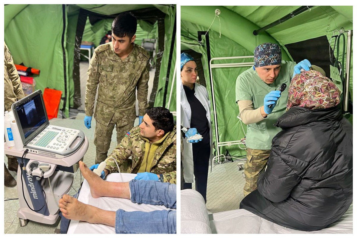 Azərbaycan Ordusunun tibb personalı Kahramanmaraşda fəaliyyətini davam etdirir - FOTO 
