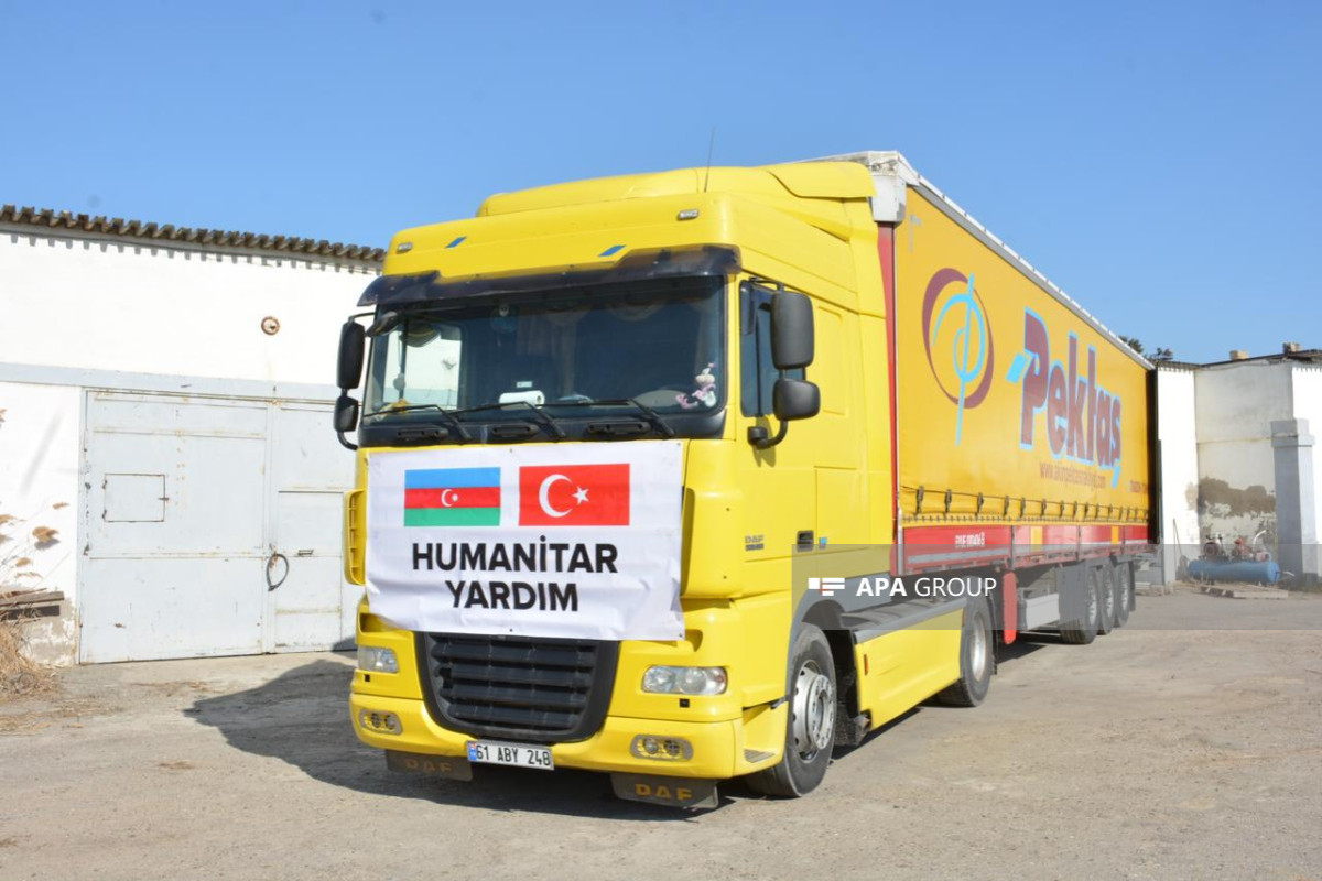 Ağsu, Şamaxı, Qobustan və İsmayıllıdan humanitar yardım Türkiyəyə yola salınır - FOTO 