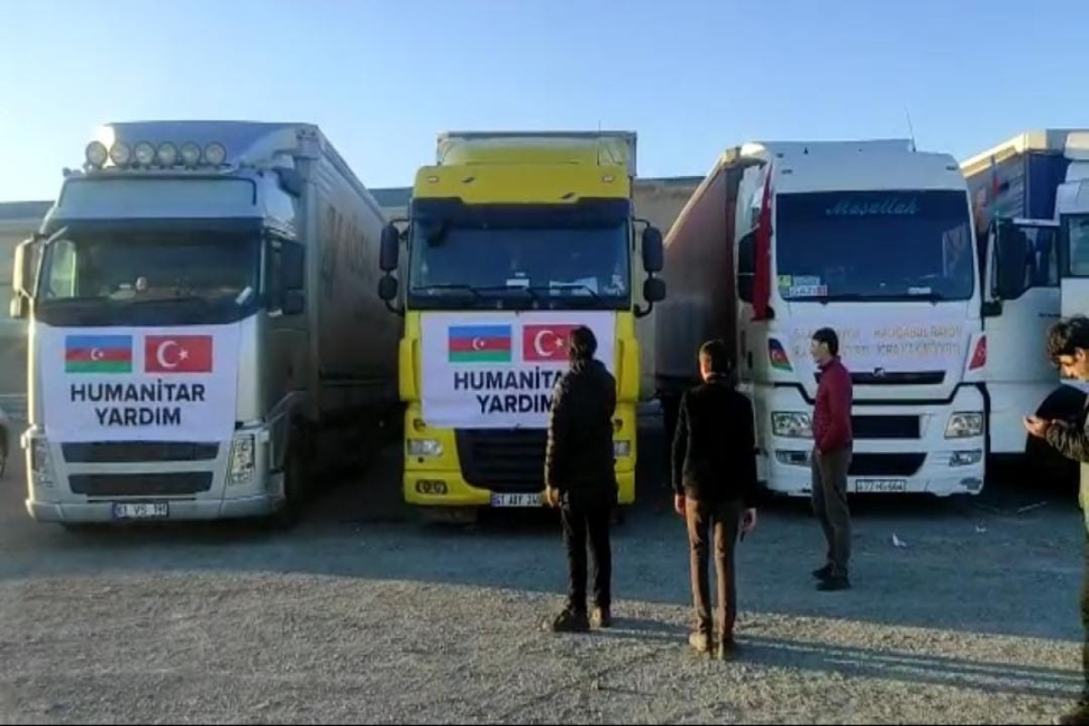 Gəncədən Türkiyəyə növbəti humanitar yardım karvanı yola salınıb