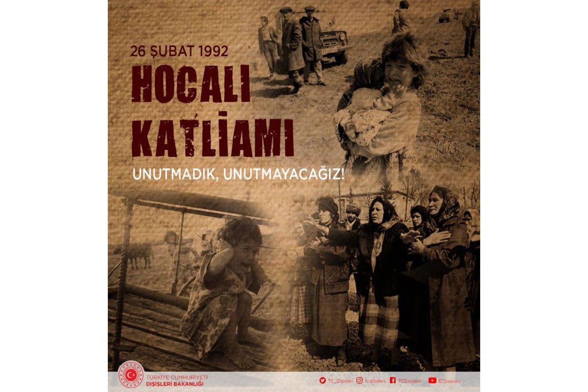 МИД Турции поделился публикацией в связи с Ходжалинским геноцидом
