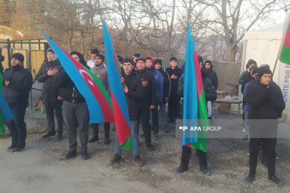 Peaceful protests of Azerbaijani eco-activists on Lachin–Khankendi road enter 79th day-PHOTO 