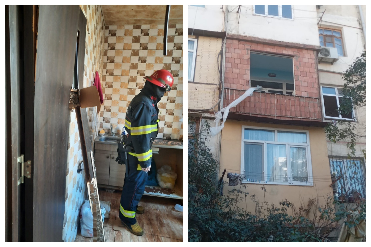 Bakıda mənzildə partlayış olub, iki nəfər xəsarət alıb - FOTO  - VİDEO 
