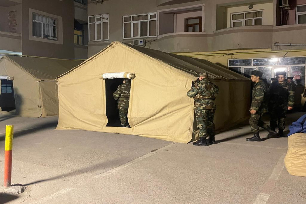 Azerbaijan's MES set up tents for residents of building where explosion occurred-PHOTO -VIDEO 