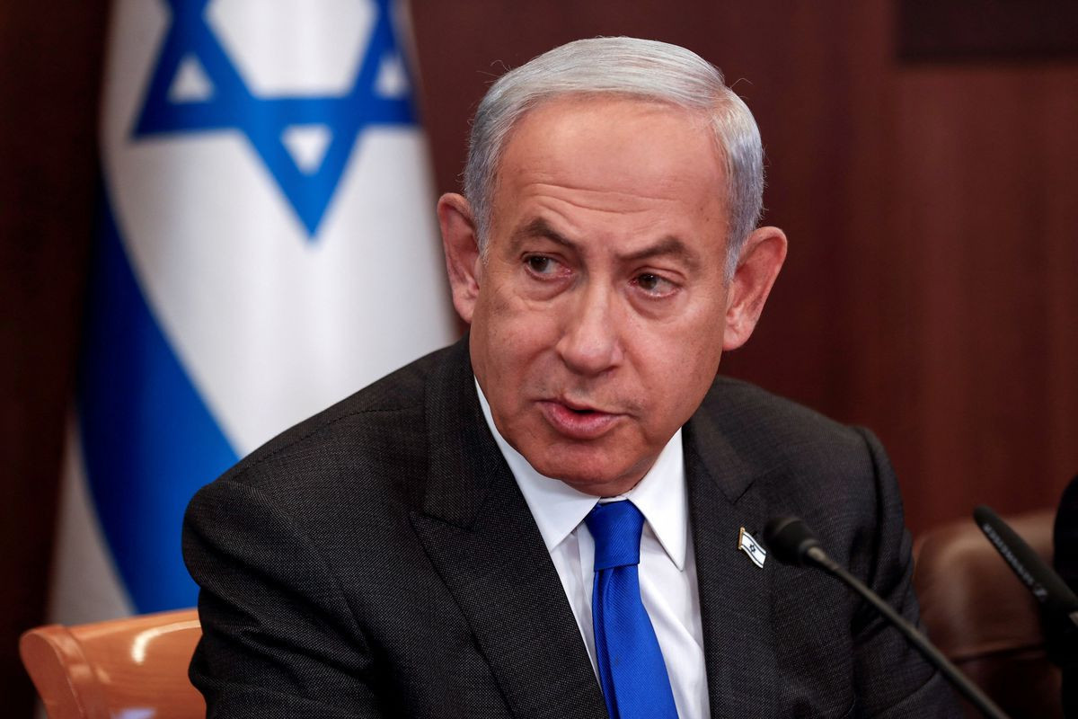 Israeli Prime Minister Benjamin Netanyahu attends the weekly cabinet meeting in Jerusalem, 3 January 2023