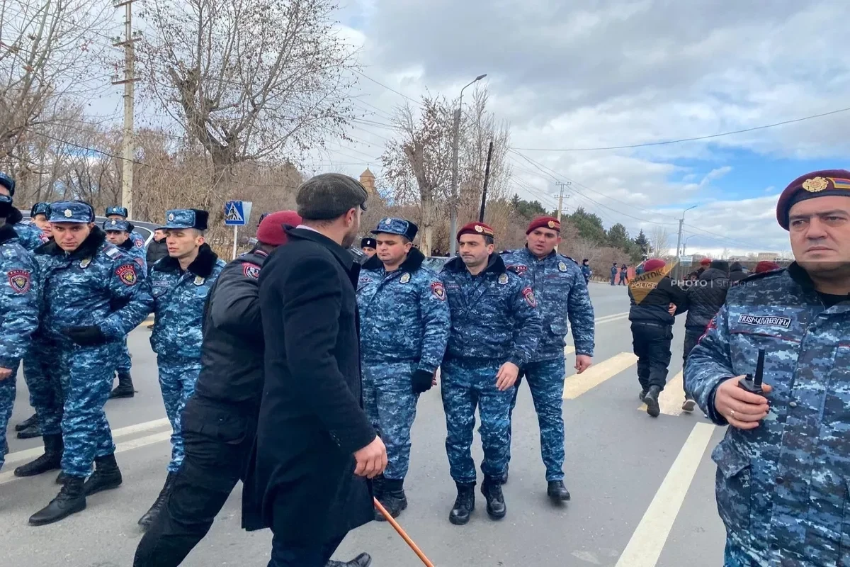 Protest action is being held in front of the Russian military base in Armenia, 65 people were detained