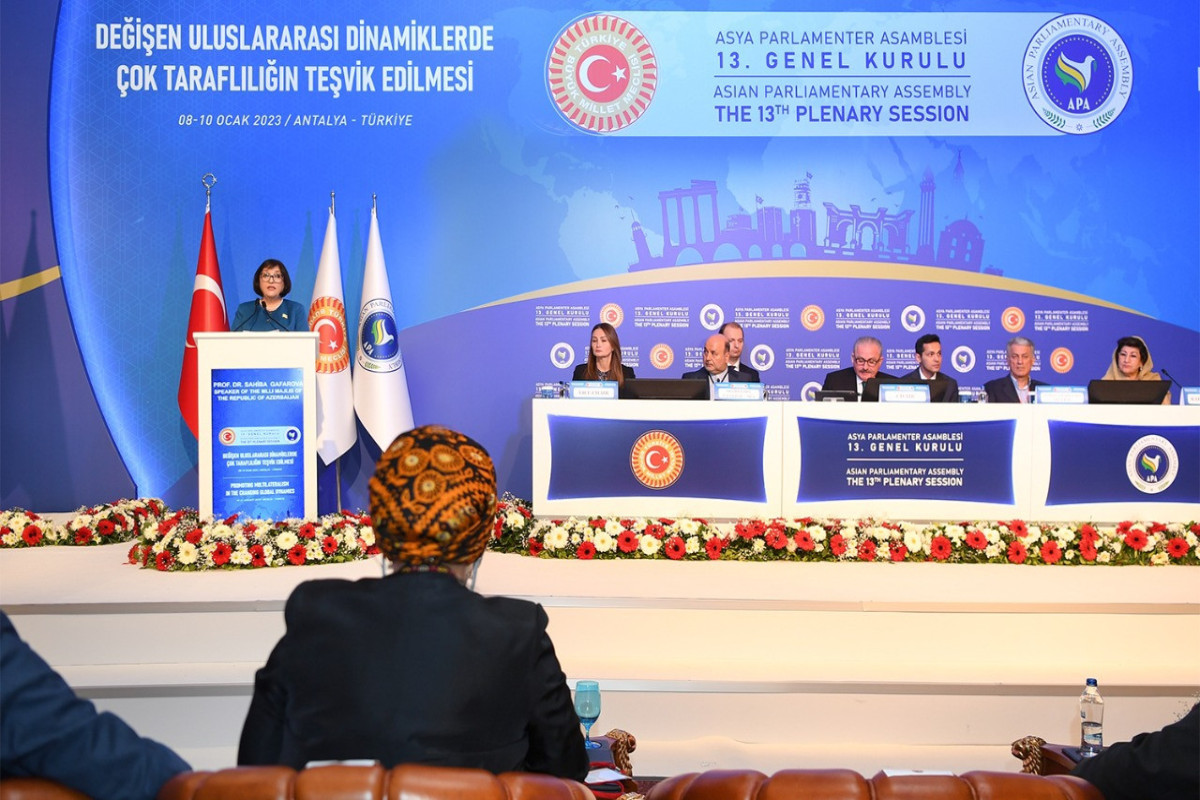 Sahibə Qafarova Asiya Parlament Assambleyasının plenar sessiyasında çıxış edib
