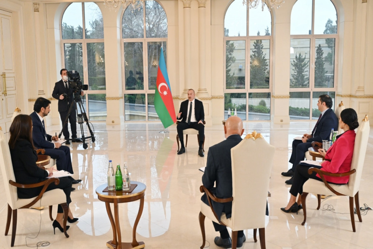 President Ilham Aliyev was interviewed by local TV channels-UPDATED-1 