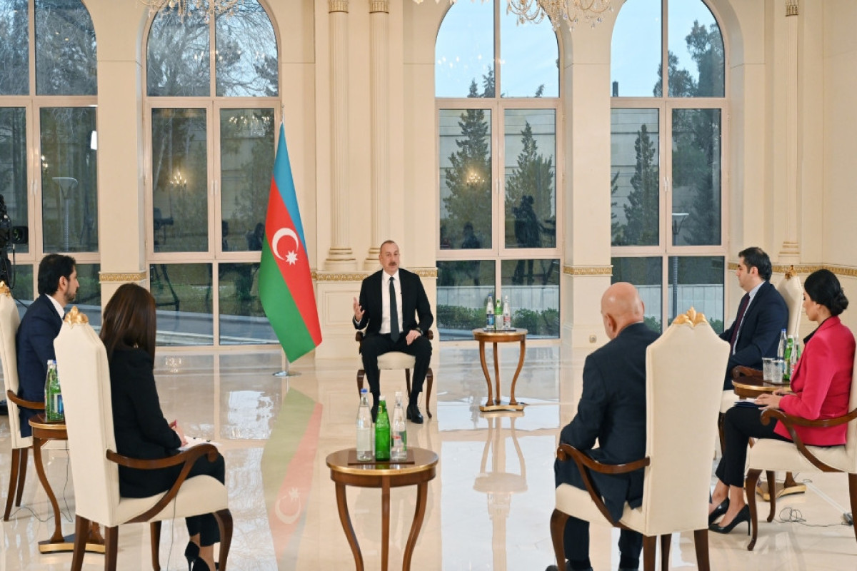 President Ilham Aliyev was interviewed by local TV channels-UPDATED-1 