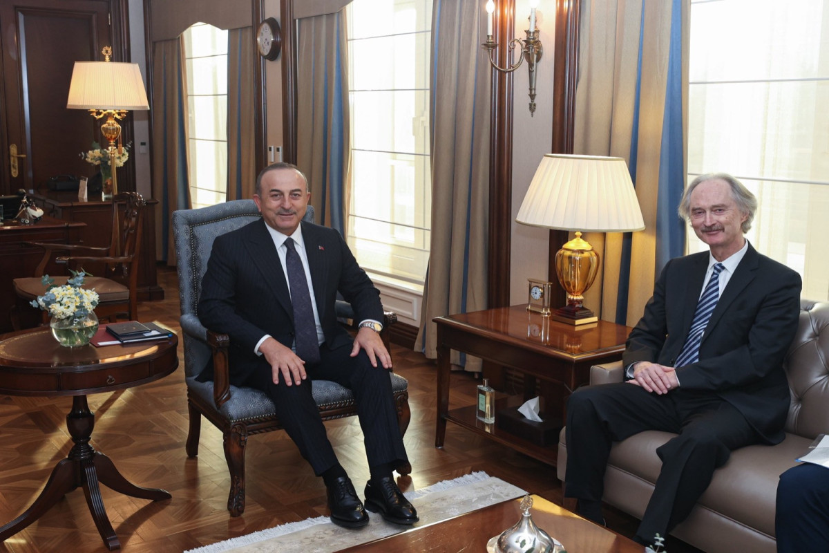 Minister of Foreign Affairs of the Republic of Türkiye Mevlut Cavusoglu, Geir O. Pedersen, United Nations Special Envoy for Syria