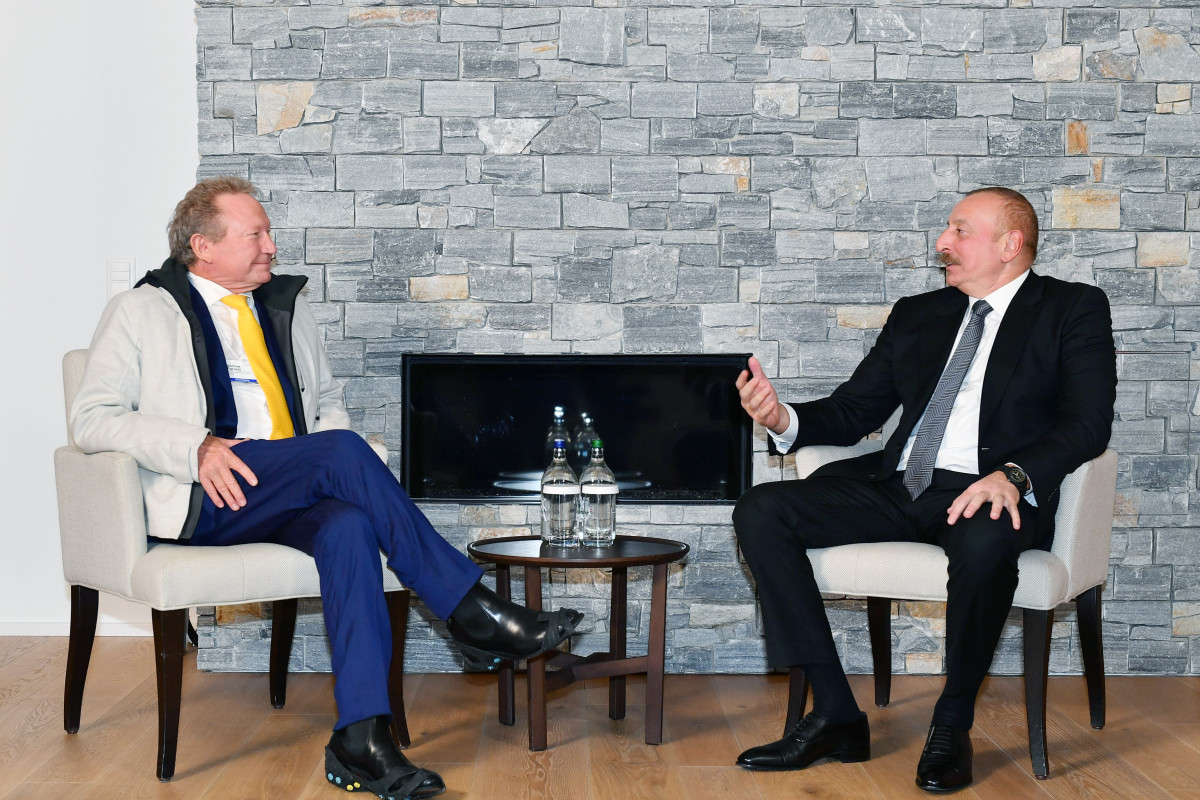 В Давосе состоялась встреча Президента Ильхама Алиева с председателем Fortesque Future Industries